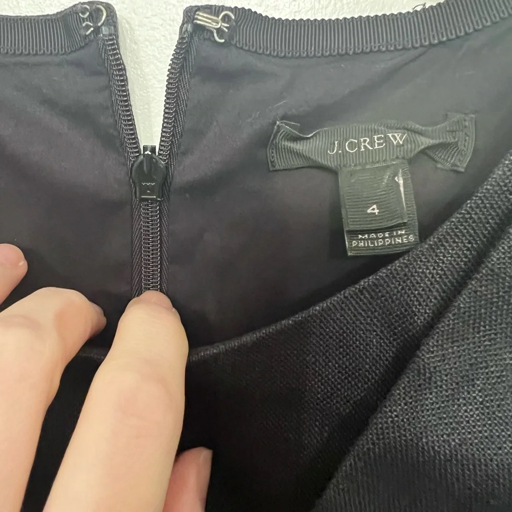 J. Crew Black Midi Dress with Bow Detail - Picture 6 of 6